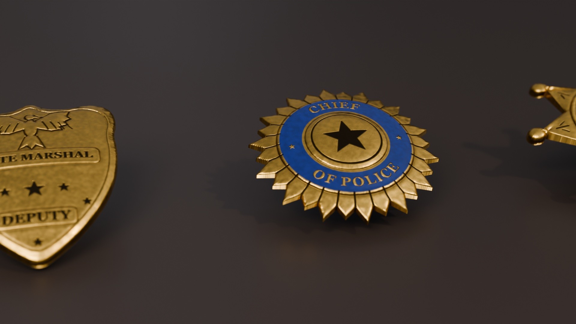 Law badges from Deputy to Commissioner
