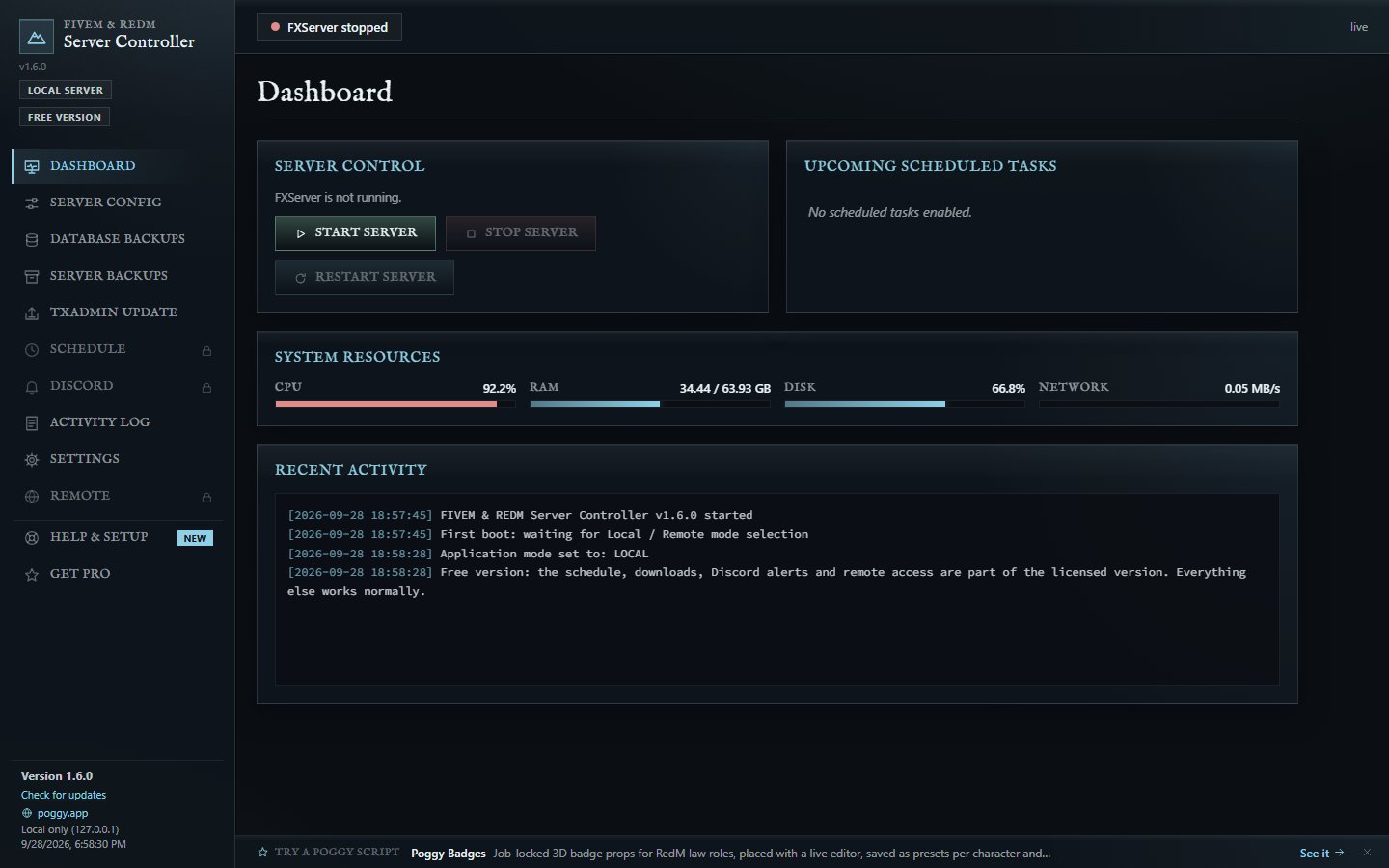 The dashboard